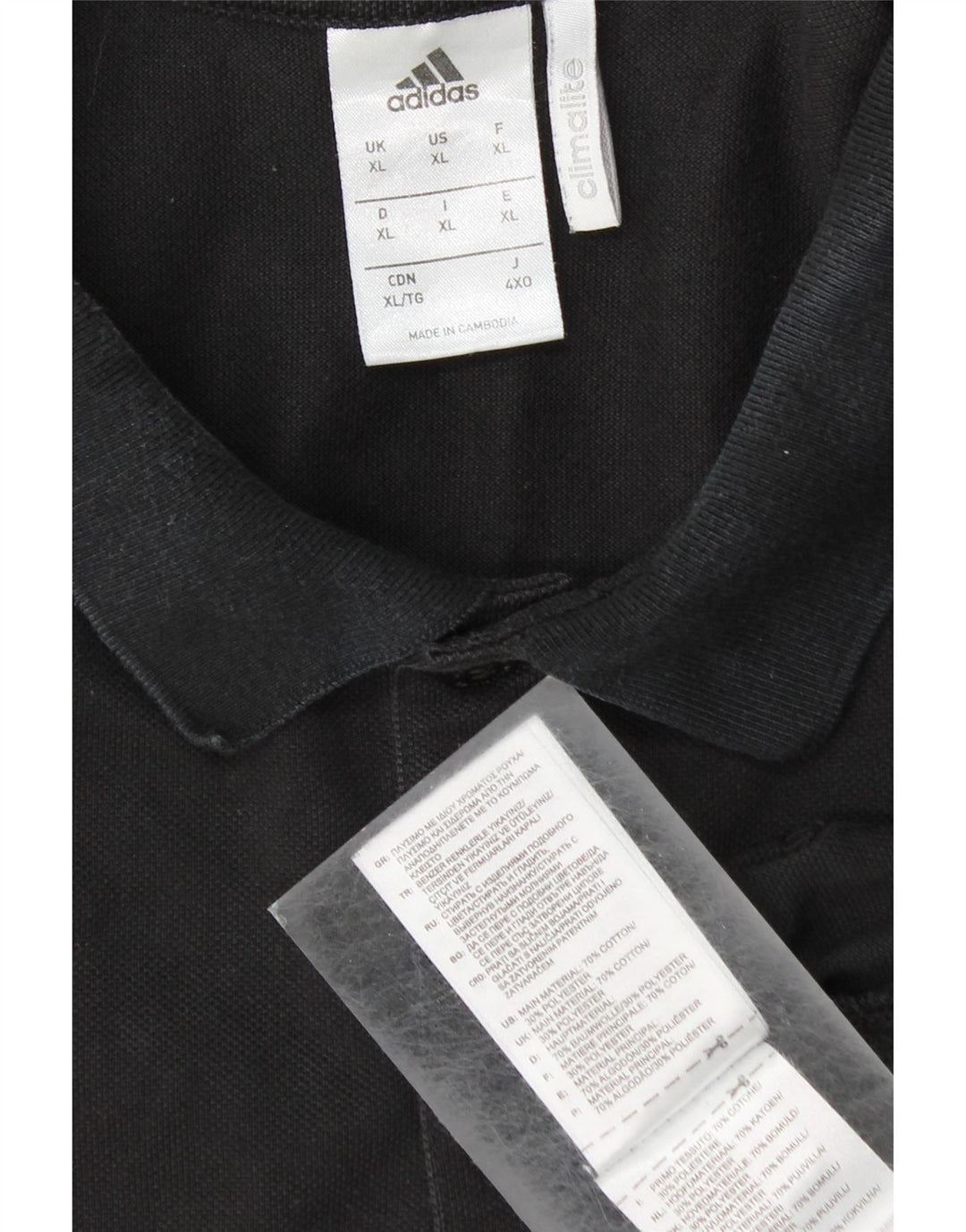 ADIDAS Polo Climalite para hombre XL Algodón negro