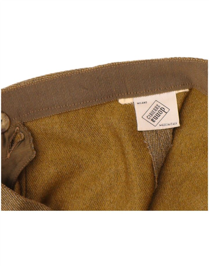 VINTAGE Pantalones casuales cónicos de cintura alta para mujer W28 L29 Beige Pinstripe