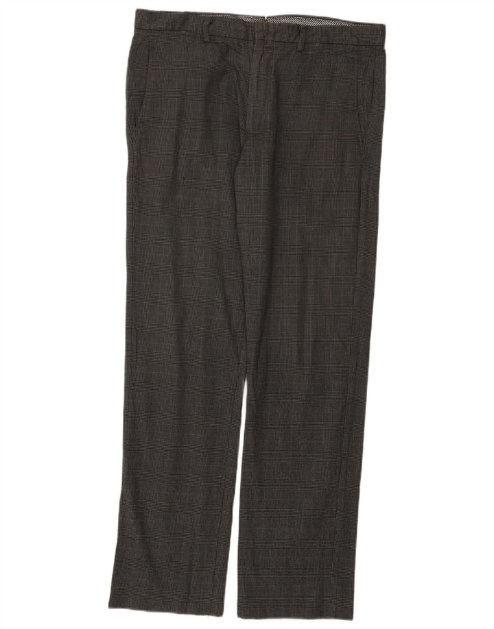 Pantalones chinos Gap Extra Sim Fit para hombre W34 L32 Algodón a cuadros gris