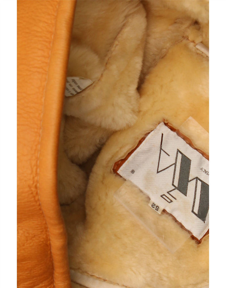 VINTAGE Chaqueta de piel de oveja para hombre IT 52 XL Beige Shearling