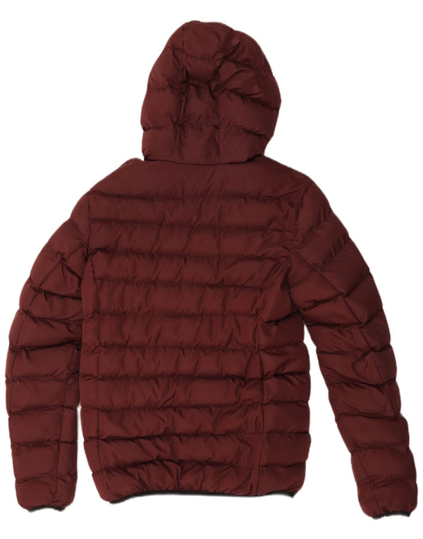 French Connection Chaqueta acolchada con capucha para hombre UK 34 XS Poliéster burdeos