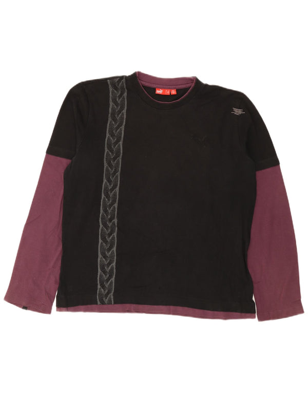 Camiseta Puma Manga Larga Medium Black Colourblock para hombre