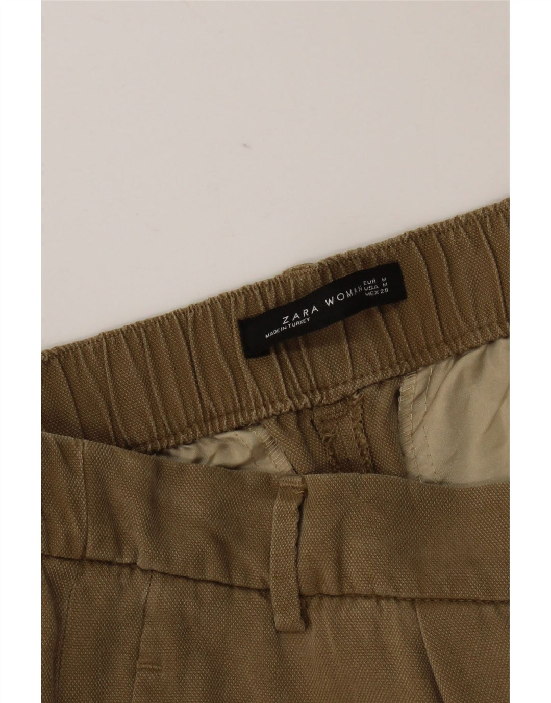 Zara Mujer Pantalones Cortos Pegged Medium W28 L23 Marrón