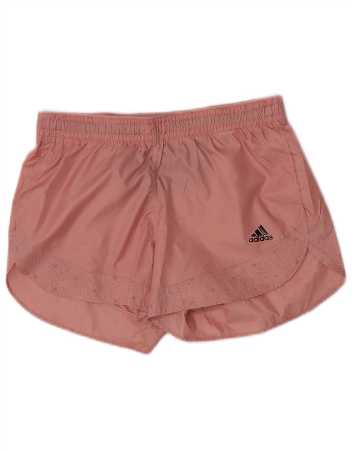 Adidas - Pantalones cortos deportivos para correr para mujer, talla 8, poliéster rosa pequeño