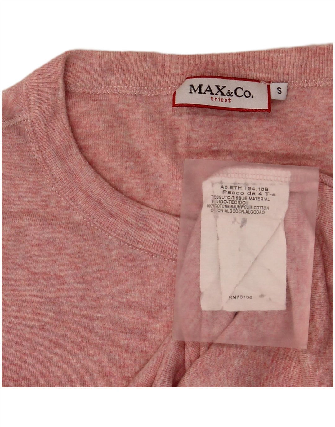 Max & Co. Top para mujer de manga larga UK 10 Small Pink Cotton