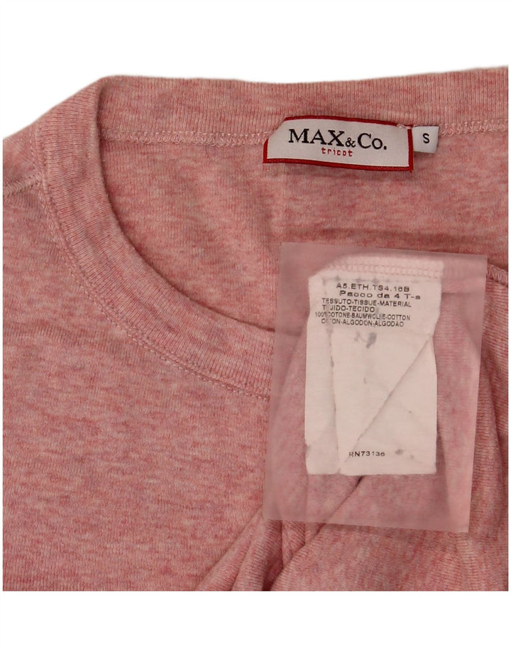 Max & Co. Top para mujer de manga larga UK 10 Small Pink Cotton