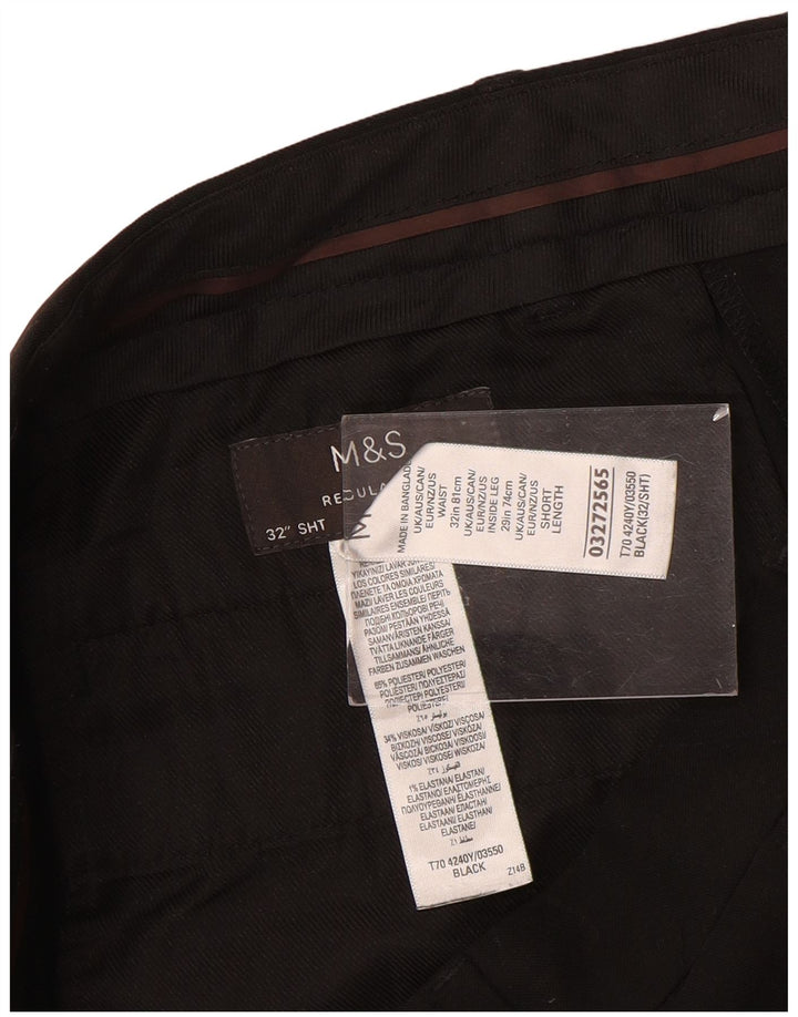 Marks & Spencer Pantalones chinos rectos de corte regular para hombre W32 L29 Negro