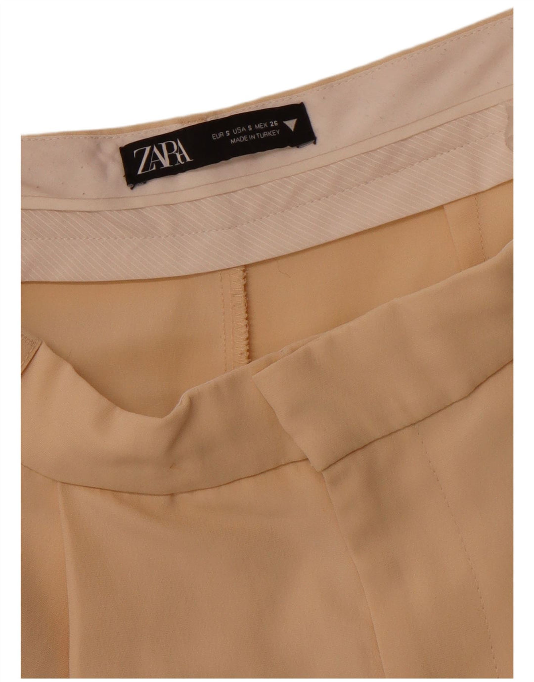 ZARA Mujer Pantalones Chinos De Corte Suelto Pegged Small W26 L29 Beige