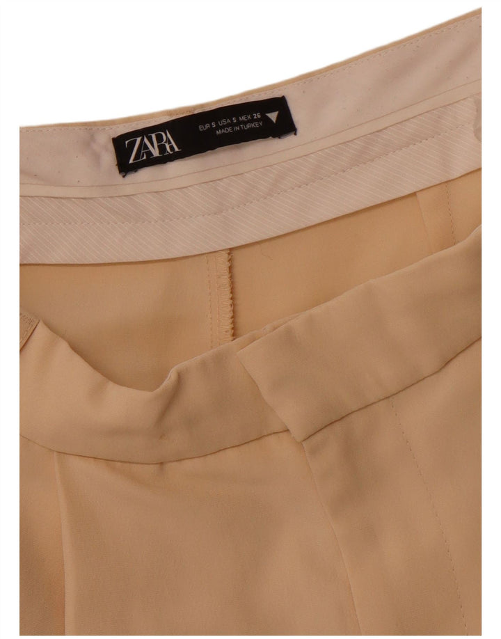 ZARA Mujer Pantalones Chinos De Corte Suelto Pegged Small W26 L29 Beige
