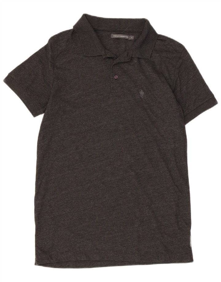 French Connection Polo para hombre pequeño de algodón gris