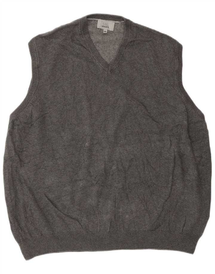 Marks & Spencer - Camiseta sin mangas para hombre, ajuste regular, algodón gris, 2XL