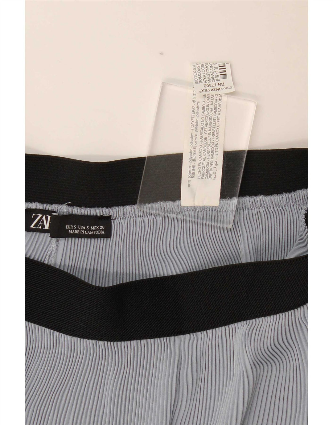 Zara Mujer Cullotes Capri Pantalón Pequeño W26 L22 Poliéster Azul