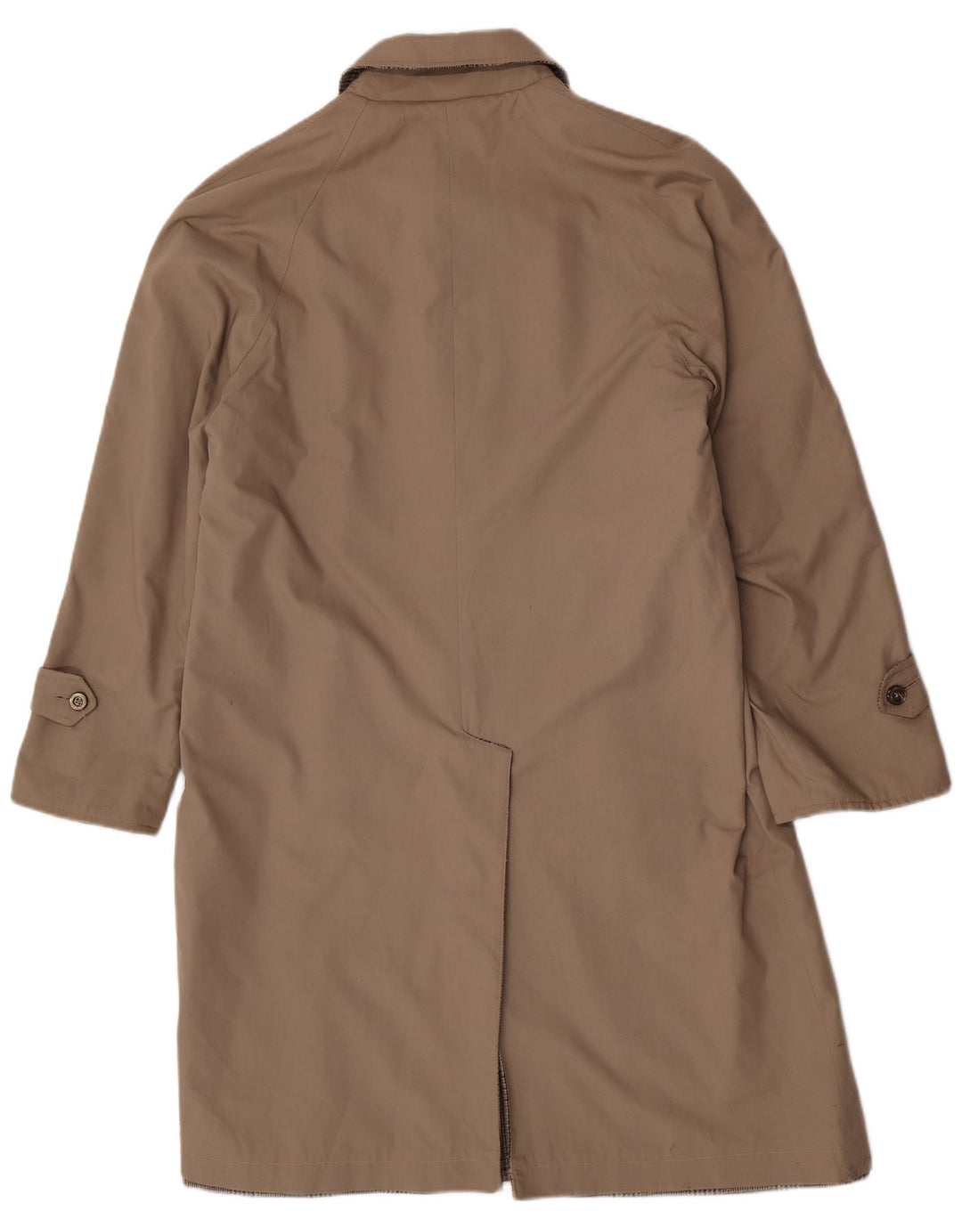 Vintage hombres reversible abrigo Reino Unido 40 grande beige comprobar poliéster