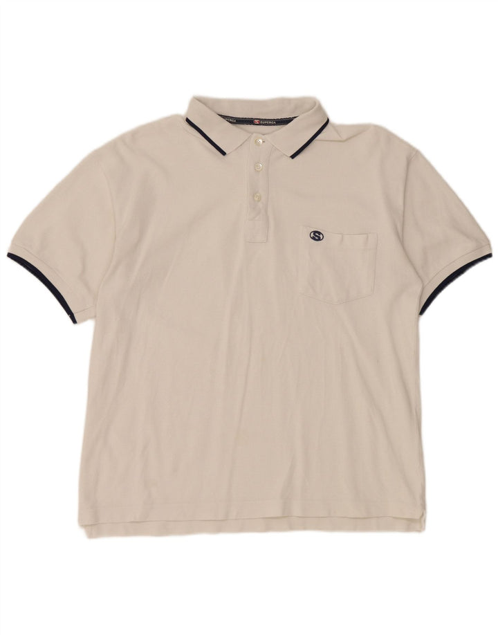 SUPERGA Mens Polo Shirt Medium White