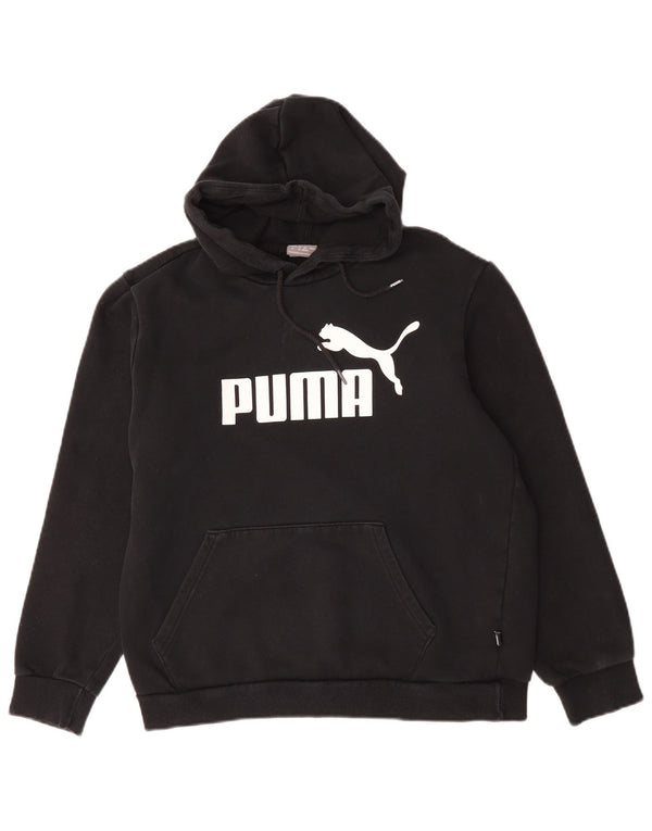 Puma Hombre Sudadera Con Capucha Gráfica Jersey De Algodón Negro Mediano