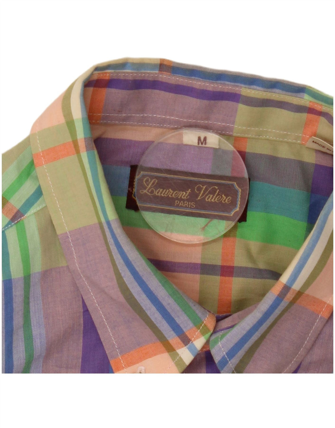 Camisa vintage a cuadros para hombre Poliéster a cuadros multicolor medio