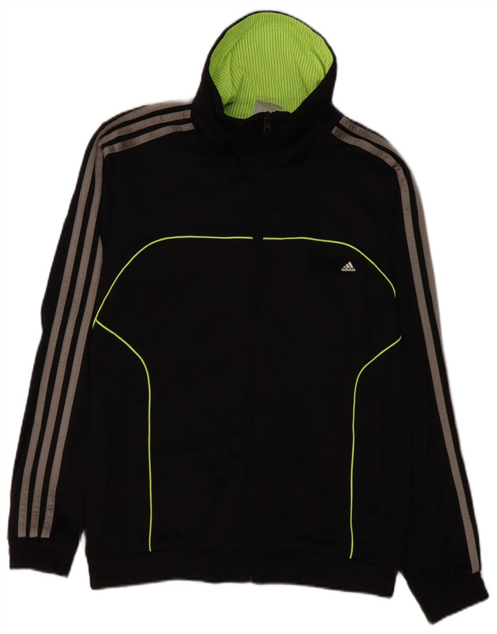 ADIDAS Mens Graphic Chándal Top Chaqueta UK 36/38 Small Negro
