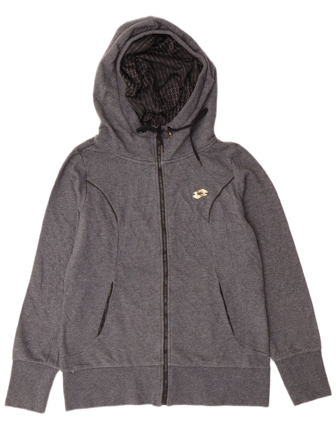 LOTTO Suéter con capucha y cremallera para mujer UK 46 Large Grey