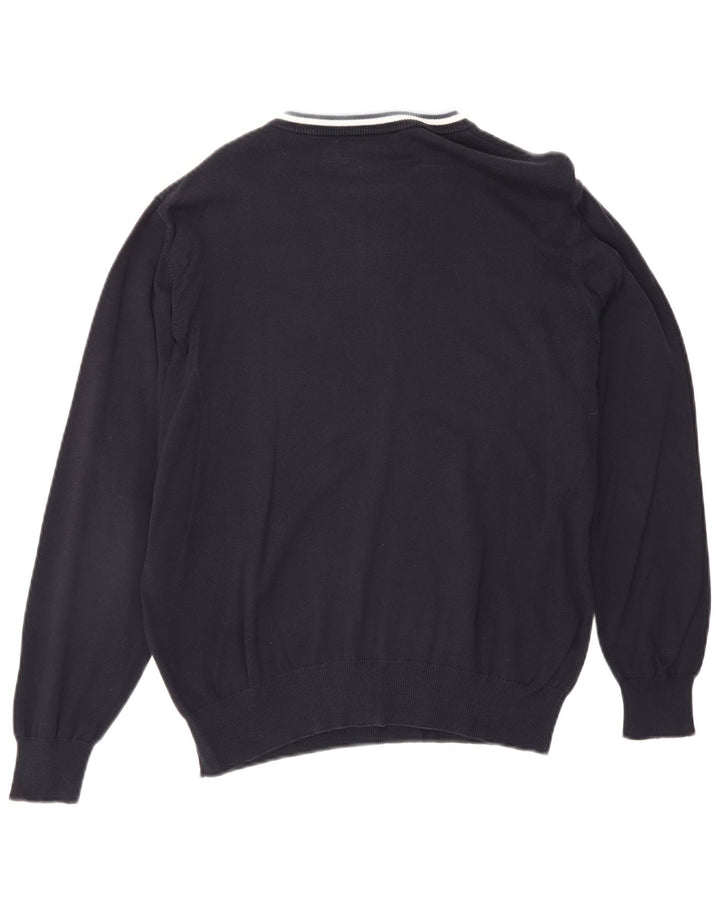 Fred Perry Jersey De Cuello Redondo Para Hombre De Algodón A Rayas Azul Marino Medio