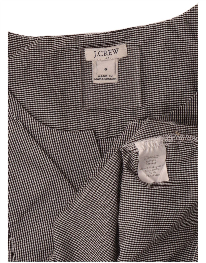 J. Crew Blusa sin mangas para mujer US 6 Gris medio Algodón Gingham
