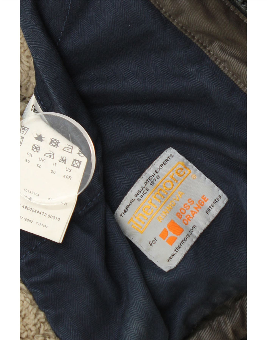 HUGO BOSS Chaqueta militar para hombre IT 50 Large Algodón marrón