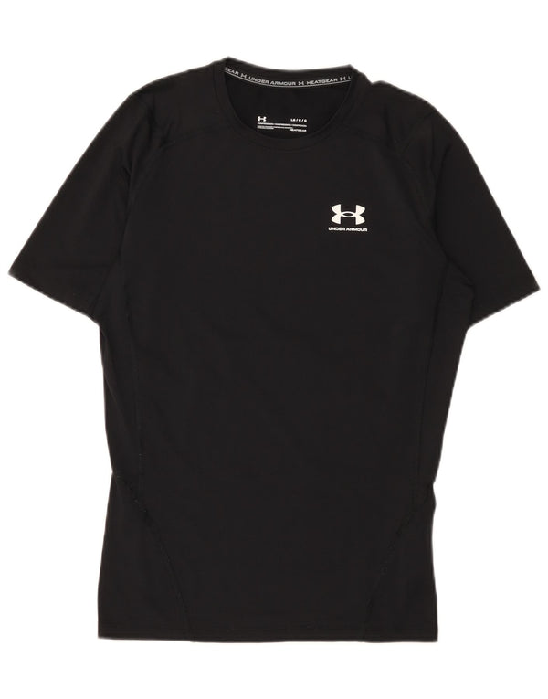Under Armour Mens Compression T-Shirt Top Large Black Polyester