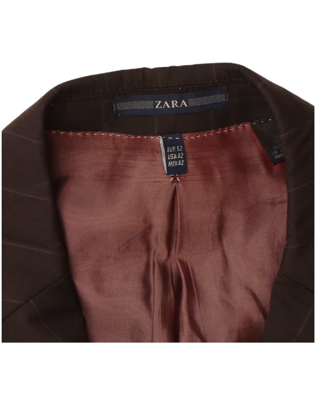 Zara Chaqueta tipo blazer de 2 botones para hombre EU 52 Grande Lana a rayas negras