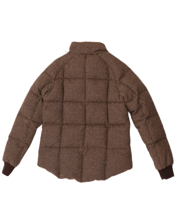 Puffa Chaqueta Acolchada Para Mujer UK 12 Medium Brown Check