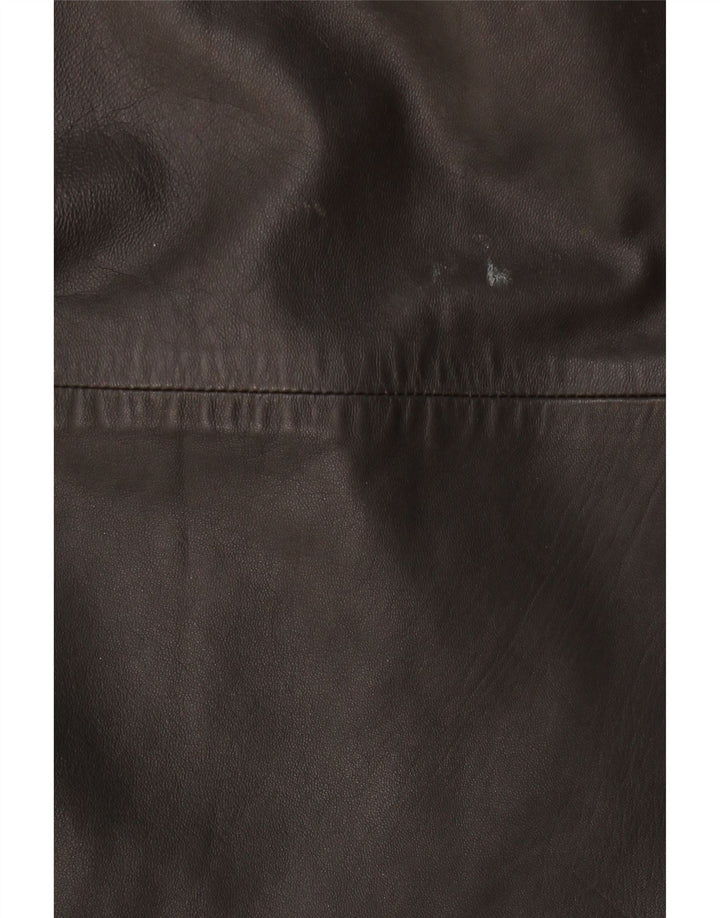 OLLY & CO Womens Leather Coat UK 12 Medium Brown Leather Vintage Olly & Co and Second-Hand Olly & Co from Messina Hembry 