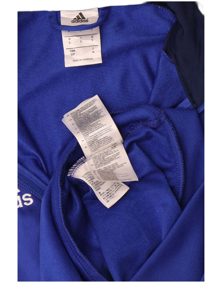 Adidas Hombre Gráfico Chándal Top Chaqueta Pequeño Azul Colorblock Poliéster
