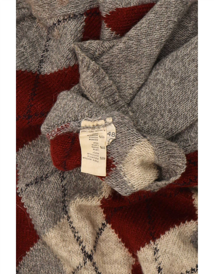 Rodes Jersey de cuello redondo para hombre IT 48 Medium Grey Argyle/Diamond