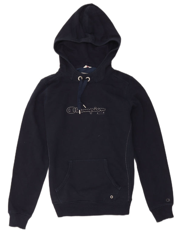Champion Sudadera con capucha gráfica para mujer UK 14 Large Azul marino