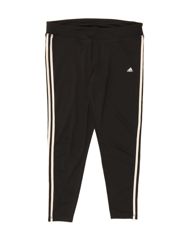 ADIDAS Womens Leggings UK 20/22 XL  Black Polyester Vintage Adidas and Second-Hand Adidas from Messina Hembry 
