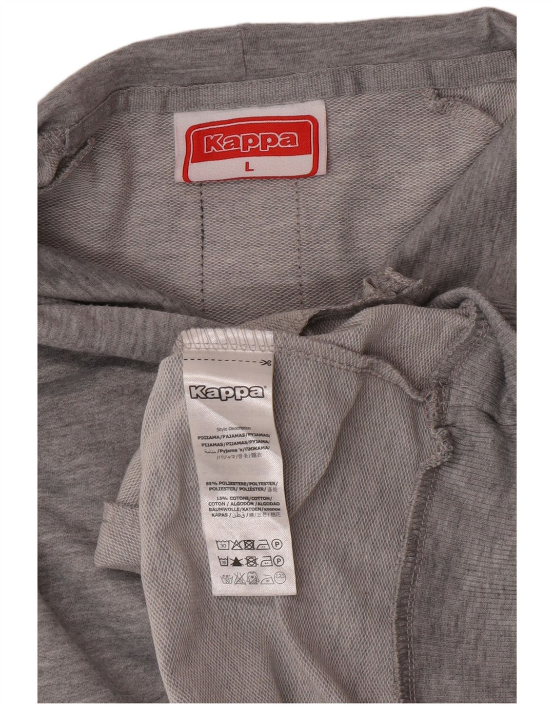 Kappa Hombre Sudadera Con Capucha Gráfica Jersey Grande Gris Poliéster Moteado