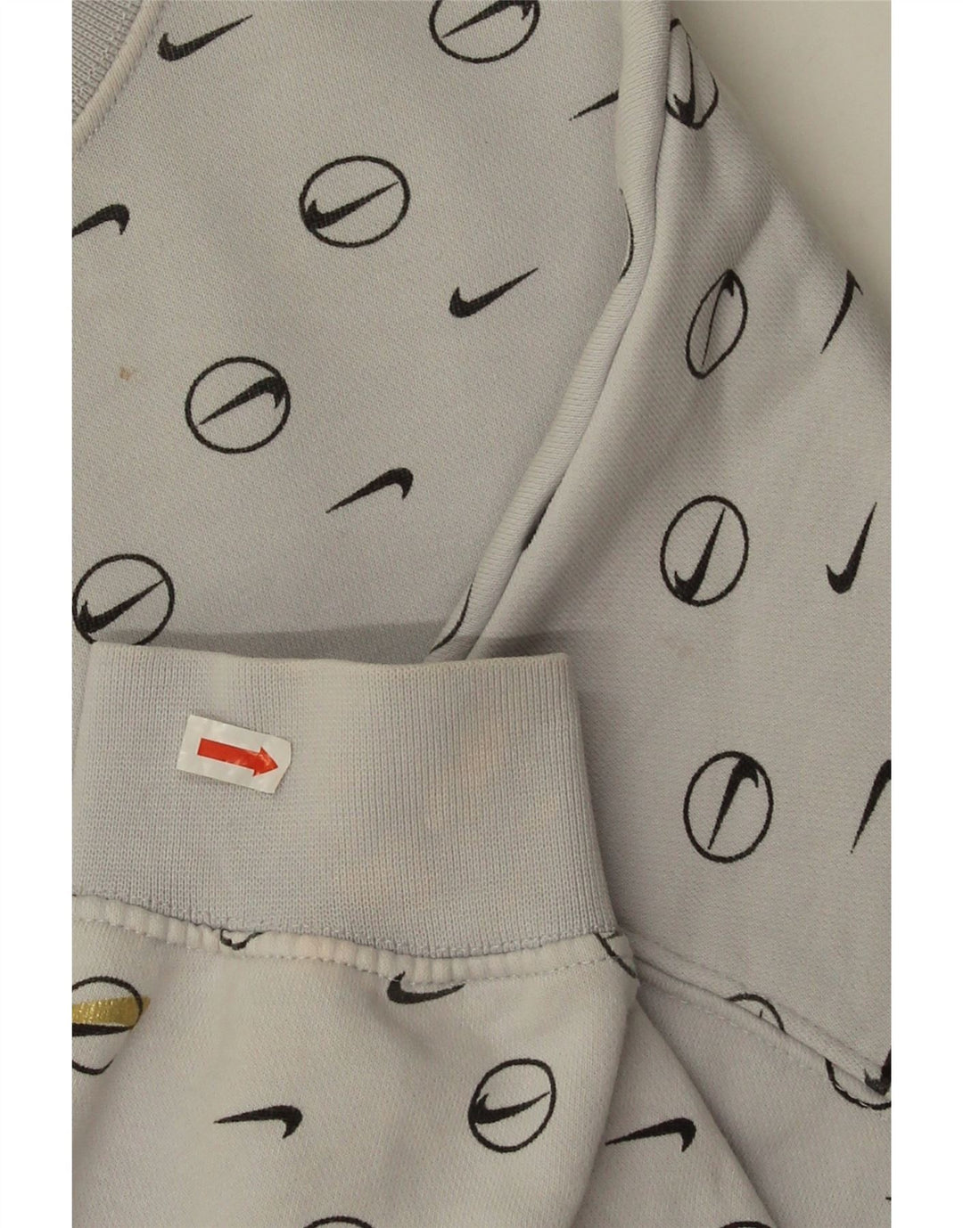 Nike Mujer Oversize Crop Graphic Sudadera Jumper UK 10 Small Gris