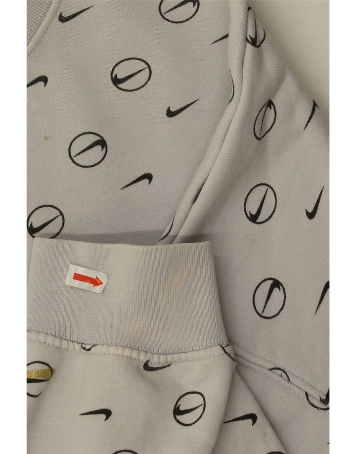 Nike Mujer Oversize Crop Graphic Sudadera Jumper UK 10 Small Gris