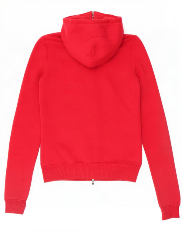 Abercrombie & Fitch Suéter con capucha y cremallera gráfica para mujer Reino Unido 6 XS Algodón rojo