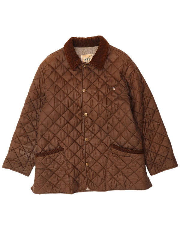 HENRY COTTONS Chaqueta acolchada para hombre UK 46 3XL Marrón Nylon