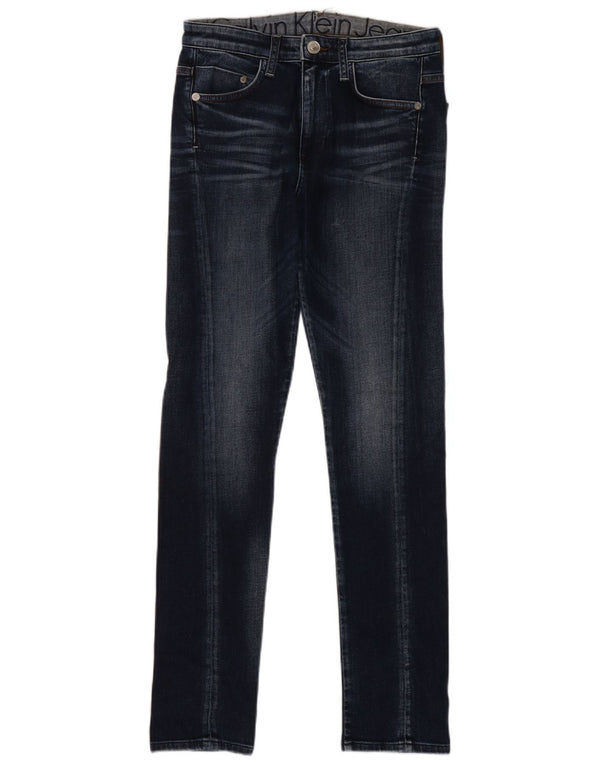Vaqueros ajustados para mujer Calvin Klein W29 L30 Algodón azul marino