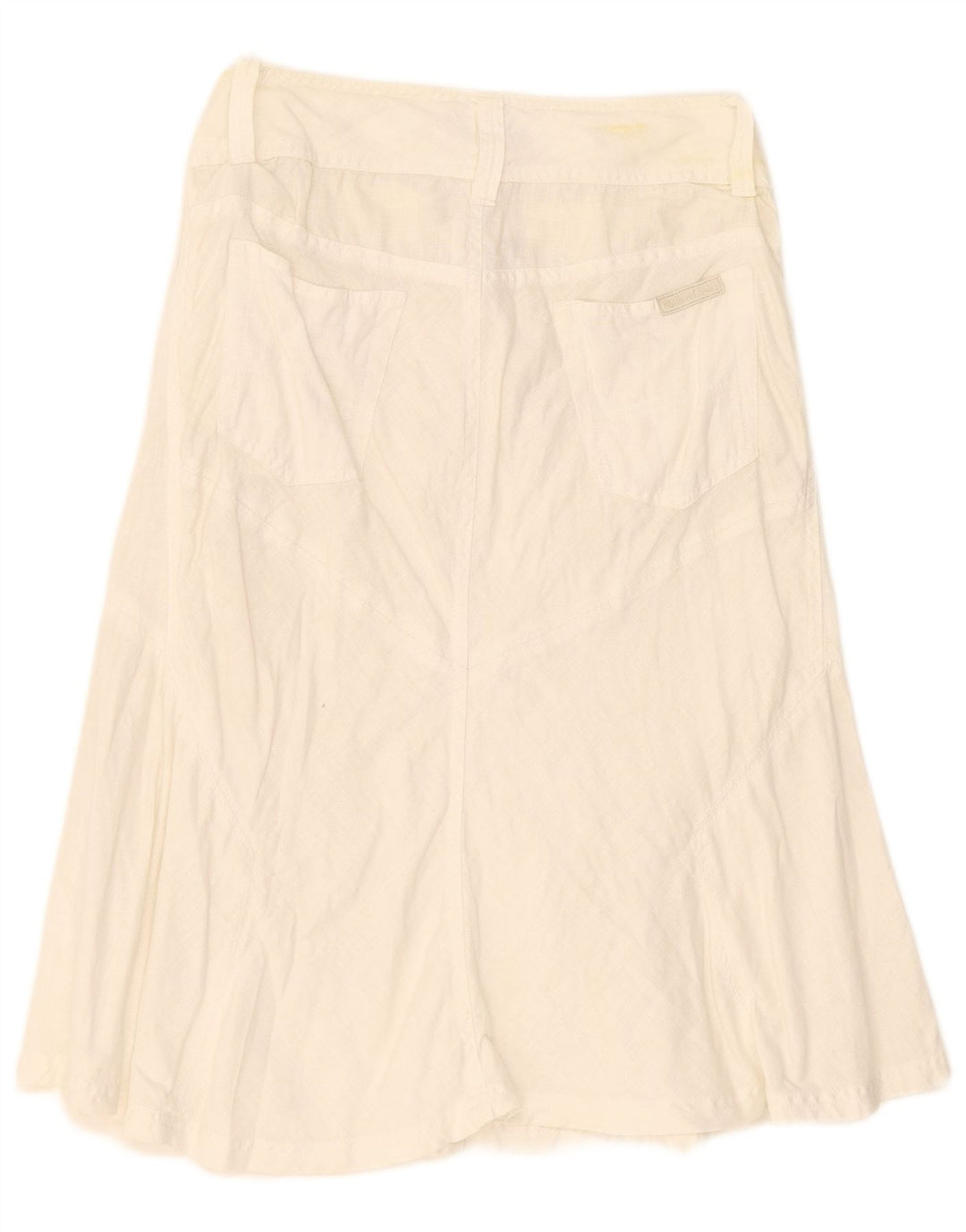 Marlboro Classics Falda Acampanada para Mujer EU 42 Grande W30 Lino Blanco