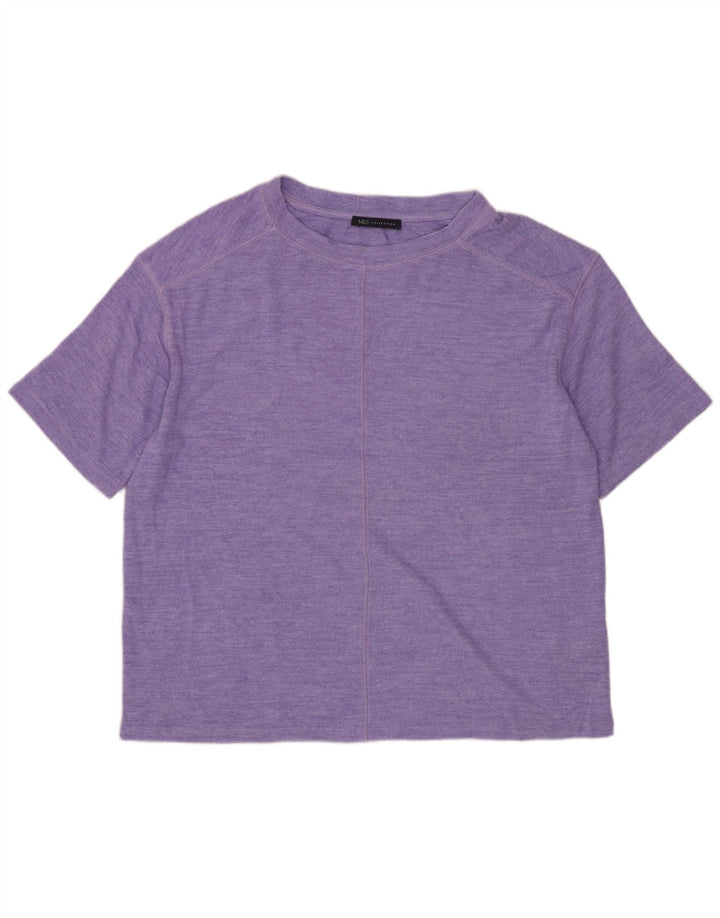 MARKS & SPENCER Camiseta para mujer Top UK 12 Medium Purple Viscosa
