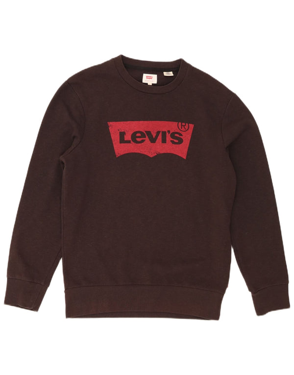 Levi's Hombre Sudadera Gráfica Jersey Pequeño Algodón Marrón