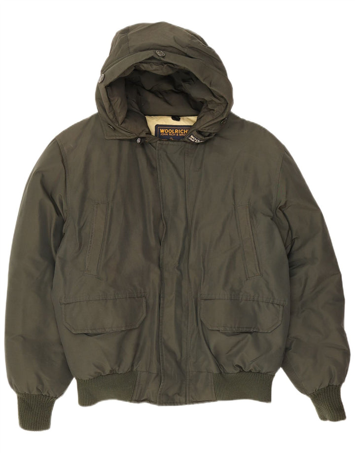 Woolrich Chaqueta acolchada con capucha para hombre UK 40 Large Algodón caqui
