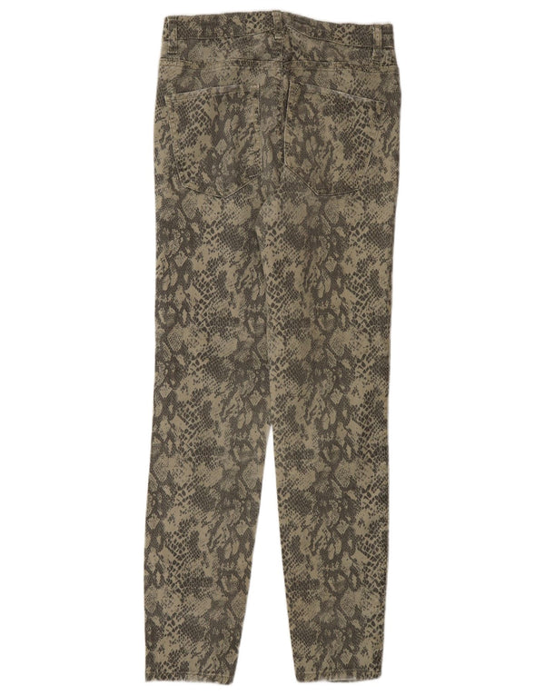Zara Jeans Slim para Mujer EU 40 Medium W30 L28 Caqui Estampado Animal