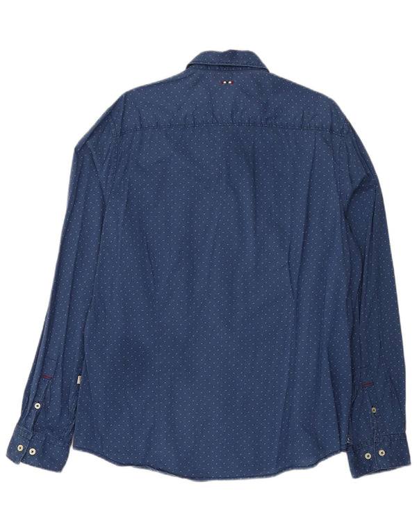 Napapijri Camisa con estampado abstracto para hombre 2XL Algodón azul