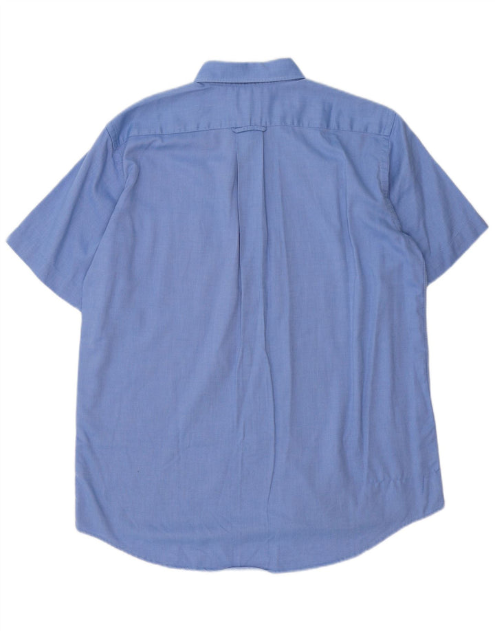 Camisa Lacoste Hombre Manga Corta Talla 40 Algodón Azul Medio