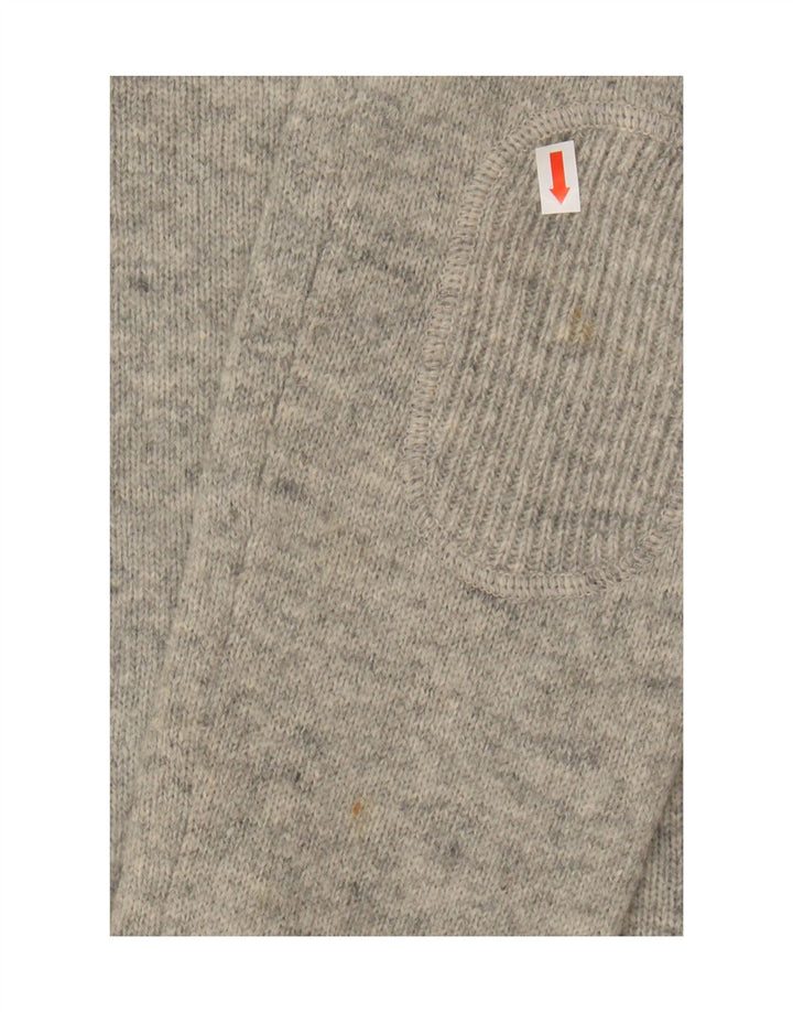 Woolrich Cárdigan gráfico con cremallera completa para mujer UK 10 Small Grey Wool