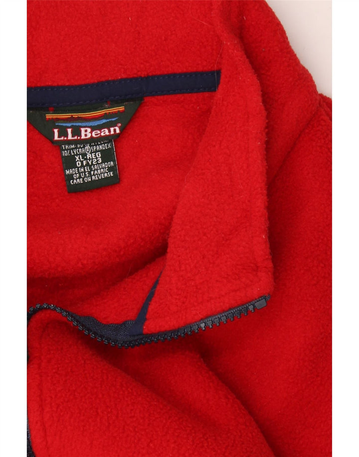 L.L.BEAN Mens Fleece Jacket UK 42 XL Red Polyester Vintage L.L.Bean and Second-Hand L.L.Bean from Messina Hembry 