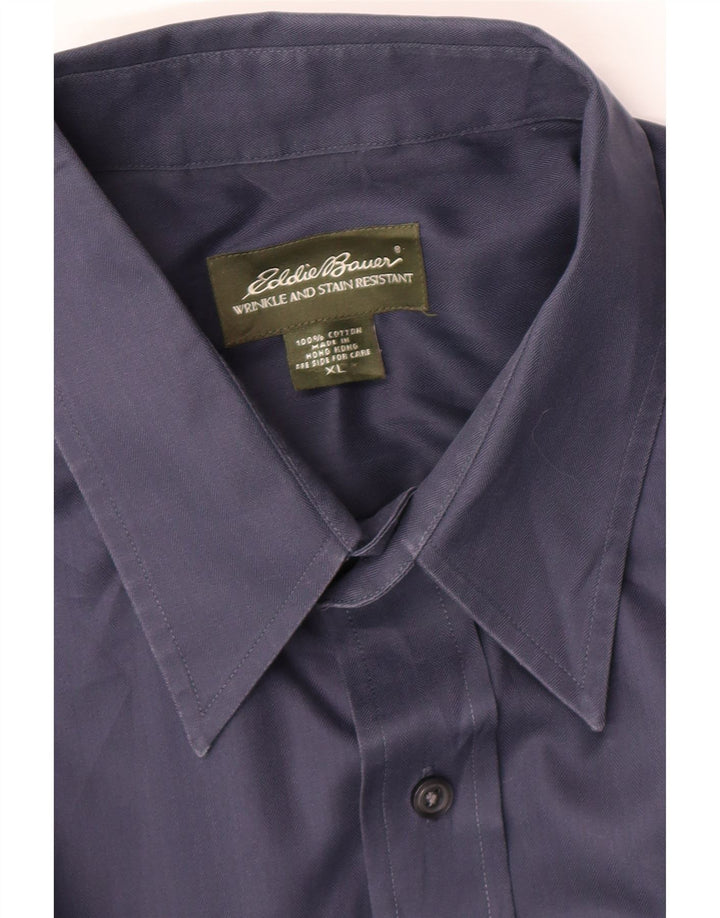 EDDIE BAUER Mens Shirt XL Navy Blue Cotton Vintage Eddie Bauer and Second-Hand Eddie Bauer from Messina Hembry 