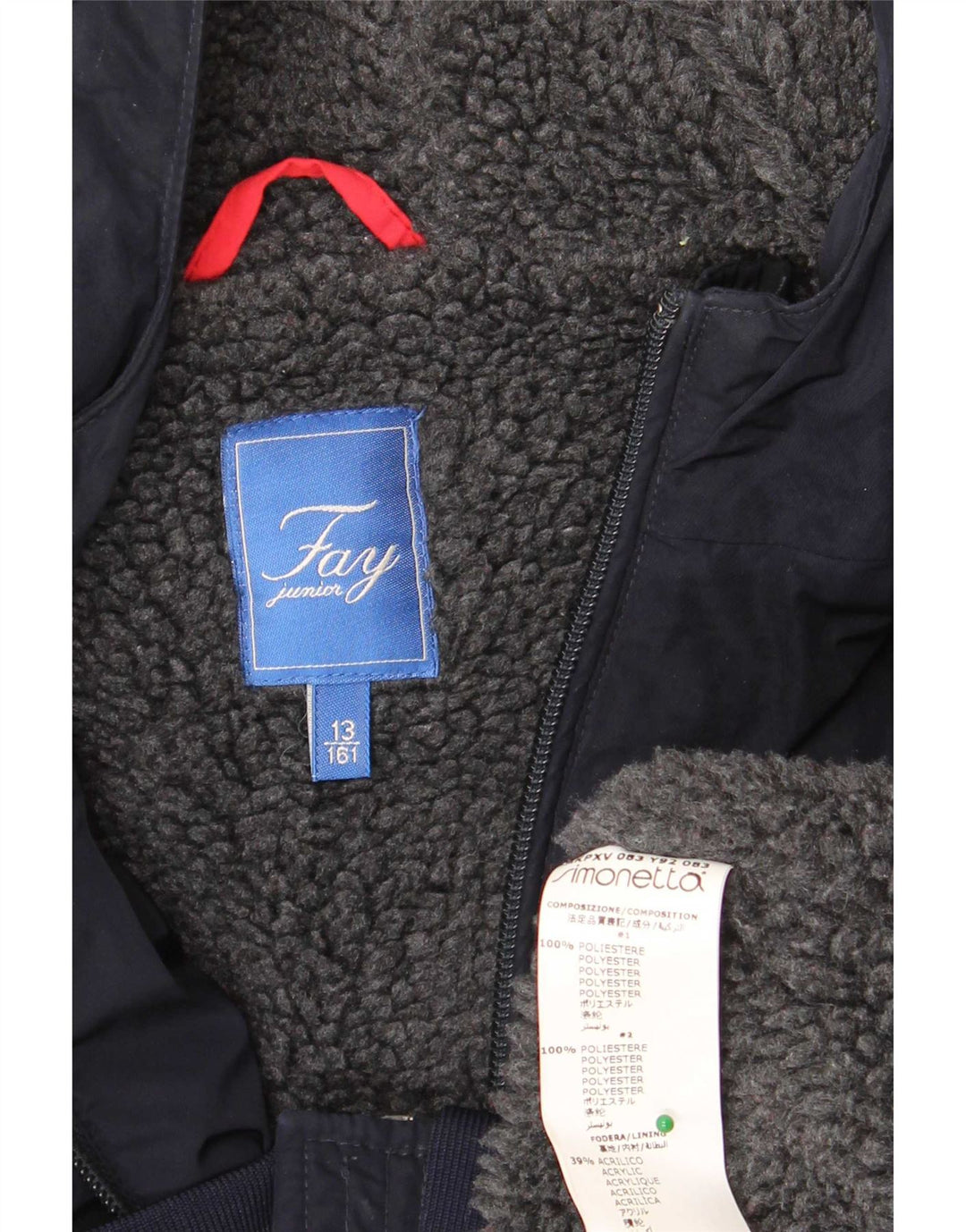 Fay Cazadora Bomber Con Capucha Niña 12-13 Años Azul Marino Poliéster